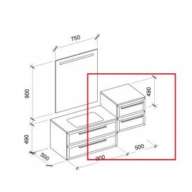 Тумба приставная Marsan Aurore 500 МДФ ваниль Aurore500ваниль