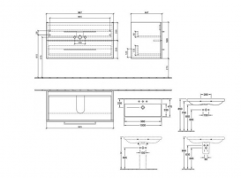 Тумба с раковиной Villeroy&Boch Avento 100 белый 4156A892