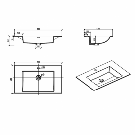 Тумба з раковиною Devit City 79.4х47.6 см МДФ/ДСП дуб 0021160SO