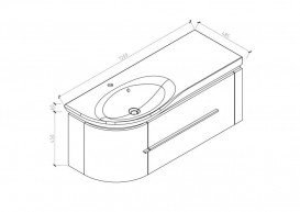 Тумба з раковиною Devit Fly 120х48. 5см МДФ білий глянець 0022120
