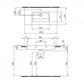 Тумба с раковиной Devit Laguna 99х45 см МДФ/ДСП антрацит 0022110A
