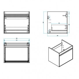 Тумба з раковиною Devit UP 59х46 см МДФ/ДСП світлий дуб 0020120L