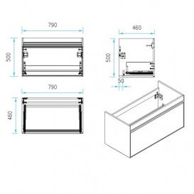 Тумба с раковиной Devit UP 79х46 см МДФ/ДСП белый 0W21120W