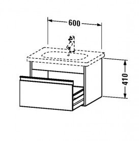 Тумба з раковиною Duravit Ketho 60х45,5 см ДСП білий глянцевий KT006202222
