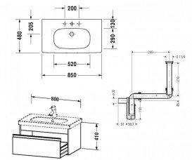 Тумба з раковиною Duravit Ketho 80х45,5 см ДСП білий глянцевий KT006302222