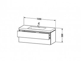Тумба з раковиною Duravit L-Cube 120х48 см ДСП білий глянцевий LC6929O2222