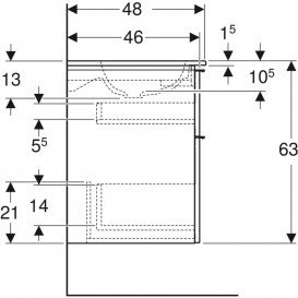 Тумба с раковиной Geberit iCon Set 120x63x48 см ДСП лава матовый 502.338.JK.1