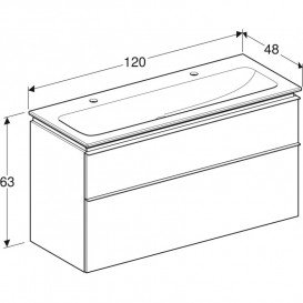 Тумба с раковиной Geberit iCon Set 120x63x48 см ДСП лава матовый 502.338.JK.1