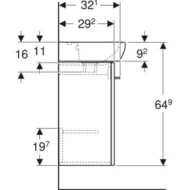 Тумба з раковиною Geberit Selnova Square 45х35 см ДСП світлий горіх 502.749.00.1