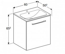 Тумба з раковиною Geberit Selnova Square 58,8х50,2 см ДСП білий глянець 501.252.00.1