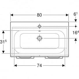 Тумба с раковиной Geberit Selnova Square slim rim 78,8х50,2 см ДСП светлый орех 501.259.00.1