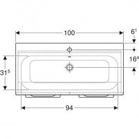 Тумба з раковиною Geberit Selnova Square slim rim 98,8х50,2 см ДСП світлий горіх 501.263.00.1
