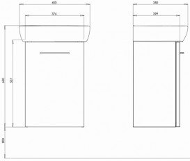 Тумба з раковиною Kolo NOVA PRO 45 сірий ясен M39026000