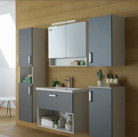 Тумба з раковиною Kolpa-san Evelin OUE 65 II 65.5х64.5 см ДСП сірий/антрацит 573870