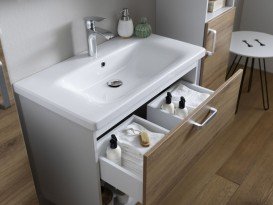 Тумба с раковиной Kolpa-san Evelin OUE 65 II 65.5х64.5 см ДСП серый/дуб 573880