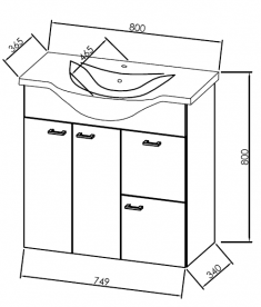 Тумба з раковиною Kolpa-san Fiona OUF 80 80х80 см ДСП білий 507690