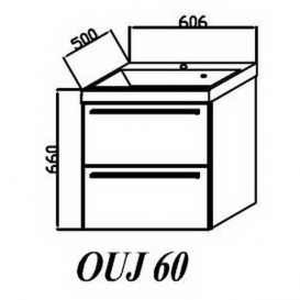Тумба с раковиной Kolpa-san Jolie 60 подвесная белый 521518