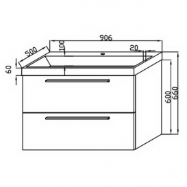 Тумба з раковиною Kolpa-san Jolie 90 підвісна білий 521525