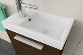 Тумба с раковиной Kolpa-san Kiki OUK 40 D 40.6х51 см правая ДСП темный дуб 529150