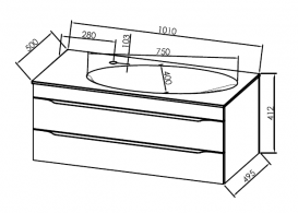 Тумба с раковиной Kolpa-san Malaya OUM 100 МДФ с 3D пленкой дуб 573640