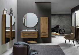 Тумба с раковиной Kolpa-san Malaya OUM 80 МДФ с 3D пленкой дуб 573610