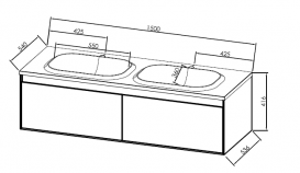 Тумба с раковиной Kolpa-san Pandora OUP 150 150х41.6 см ДСП белый 514170