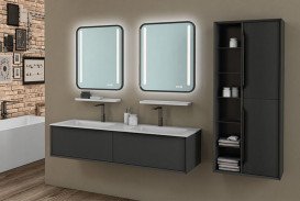 Тумба із раковиною Kolpa San Ramona OUR 160 1595x500x361.5 мм МДФ антрацит 538820