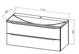 Тумба с раковиной Kolpa-san Tara OUT 110 111х49.5см ДСП с 3D пленкой белый 528390