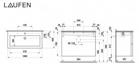 Тумба з раковиною Laufen Kartell 100х50х72, 6 см МДФ білий матовий H8603376401071