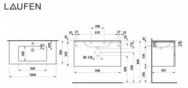 Тумба с раковиной Laufen Pro S 100х50х54,5 см МДФ светлый дуб H8619654791041