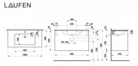 Тумба с раковиной Laufen Pro S 100х50х61 см МДФ серый H8649622661041