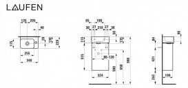Тумба з раковиною Laufen Val S 34х22х63 см петлі праворуч ДСП темно-коричневий в'яз H8622802631061