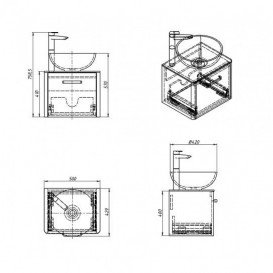 Тумба з раковиною підвісна Буль-Буль Fiji 50 і стільницею венге FIJI 50 (Fiji 50 + 0304101)
