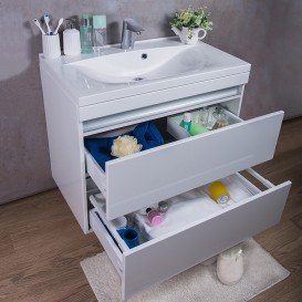 Тумба подвесная Буль-Буль Borneo 795х475х710 с раковиной Yonna 80 белый Borneo 800 (Borneo 800 + 0608101)