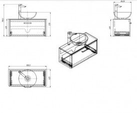 Тумба с раковиной подвесная Буль-Буль Fiji 90 и столешницей венге FIJI 90 (Fiji 90 + 0304101)