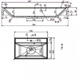 Тумба підвісна Буль-Буль Sherman 692х442х710 з раковиною Signe 700 білий 11607012200