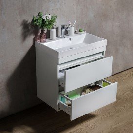 Тумба підвісна Буль-Буль Sherman 692х442х710 з раковиною Signe 700 білий 11607012200