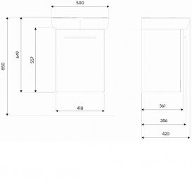 Тумба с раковиной подвесная Kolo Nova Pro 50 см серый ясень M39010000