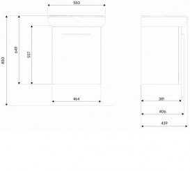 Тумба с раковиной подвесная Kolo Nova Pro 55 см серый ясень M39011000