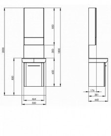 Тумба з раковиною підвісна Kolo Nova Pro 55 см з дзеркалом біла M39015000