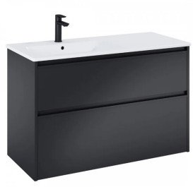 Тумба із раковиною Roca Gap Pro 100,5х46 см лівостороння ДСП чорний матовий A852057532