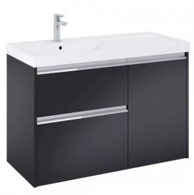 Тумба з раковиною Roca Gap Pro 100х46 см лівостороння ДСП чорний матовий A852062532