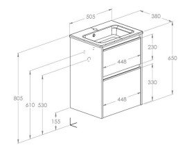 Тумба з раковиною Roca Gap Pro 50,5х38 см ДСП світлий дуб A852066464