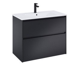 Тумба з раковиною Roca Gap Pro 80,5х46 см ДСП чорний матовий A852051532