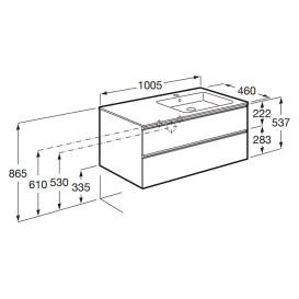 Тумба з раковиною Roca GAP Unik 100x46 см ДСП антрацит глянець A851482153