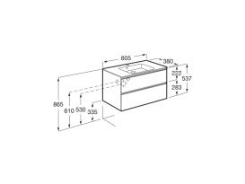 Тумба с раковиной Roca GAP Unik 80,5x38 см ДСП белый глянец A851497806