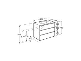 Тумба с раковиной Roca GAP Unik 80,5x38 см ДСП северный ясень A851499434
