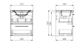 Тумба під раковину Roca Roma Compact 51,5х39,7 см ДСП дуб Canela A857951808