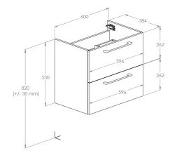 Тумба под раковину Roca Roma Compact 60х38,4 см ДСП белый глянец A857952806