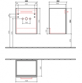 Тумба з раковиною Villeroy & Boch Avento 45 Crystal White A88701B4+73584501